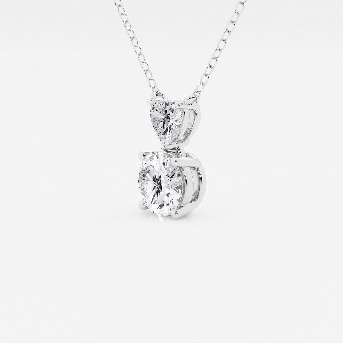 Additional Image 1 for  1 1/3 ctw Toi Et Moi Heart and Round Pendant