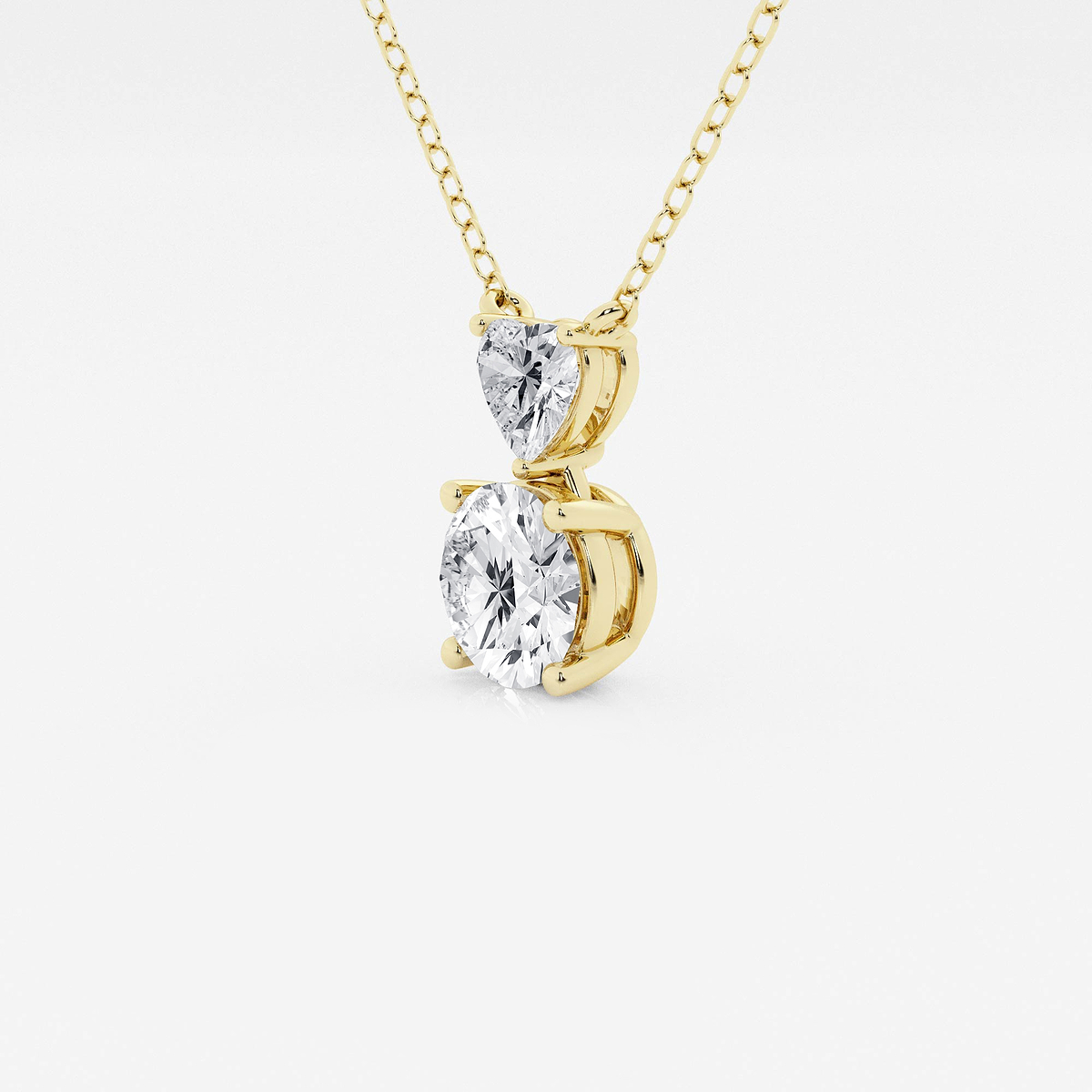 Additional Image 1 for  1 1/3 ctw Toi Et Moi Heart and Round Pendant