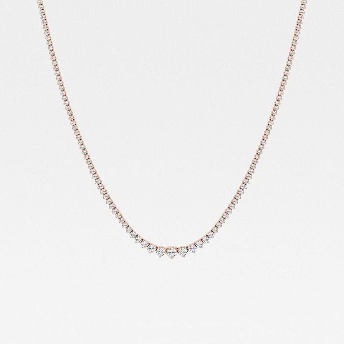 4 ctw Round Lab Grown Diamond Graduated Riviera Fashion Necklace