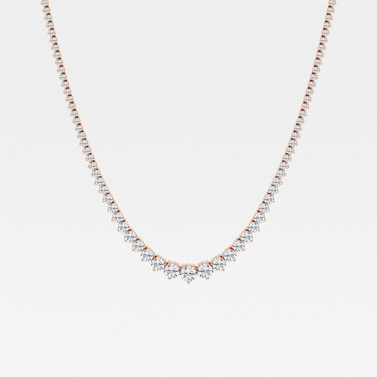 10 ctw Round Lab Grown Diamond Graduated Riviera Necklace