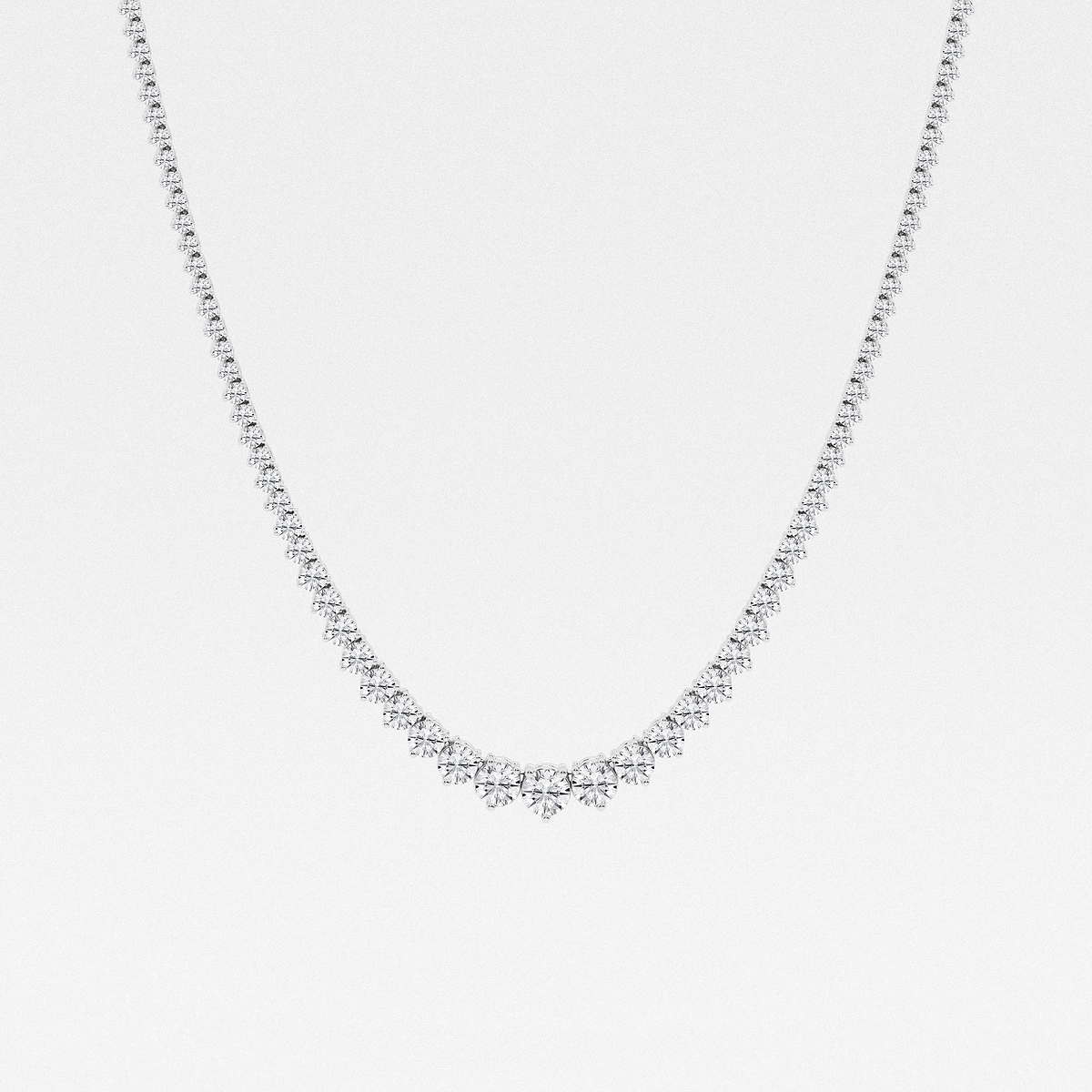 10 ctw Round Lab Grown Diamond Graduated Riviera Necklace 14K