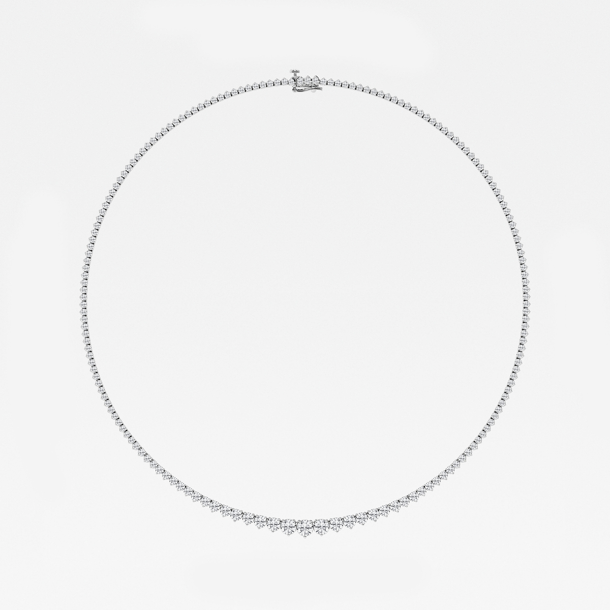 10 ctw Round Lab Grown Diamond Graduated Riviera Necklace 14K