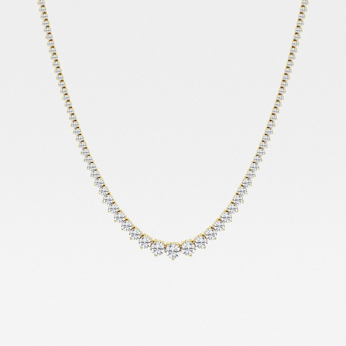 10 ctw Round Lab Grown Diamond Graduated Riviera Necklace