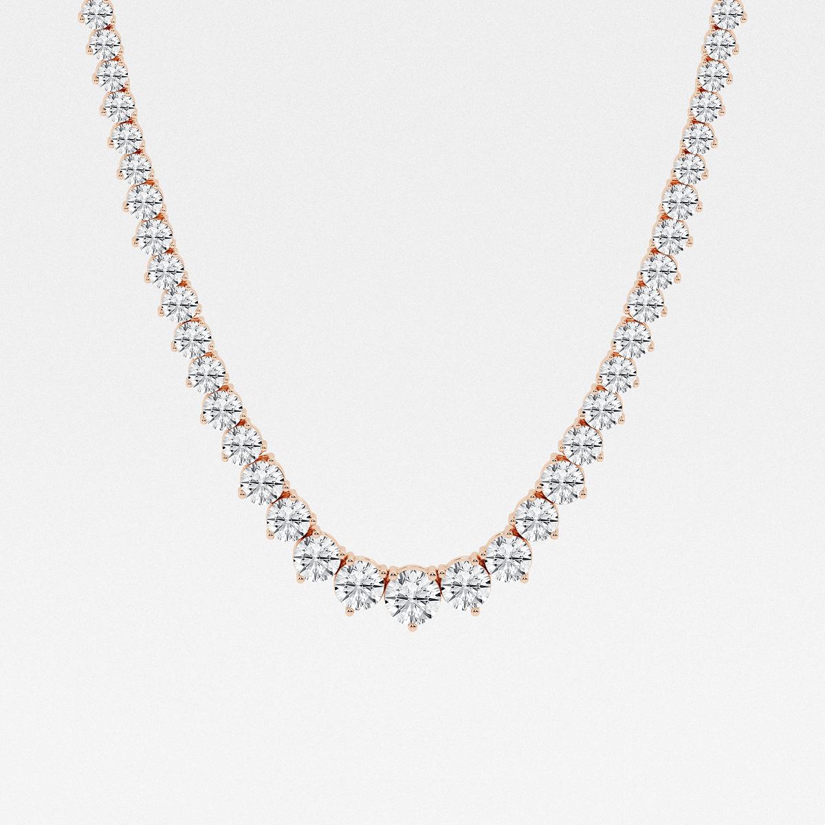 40 ctw Round Lab Grown Diamond Graduated Riviera Necklace
