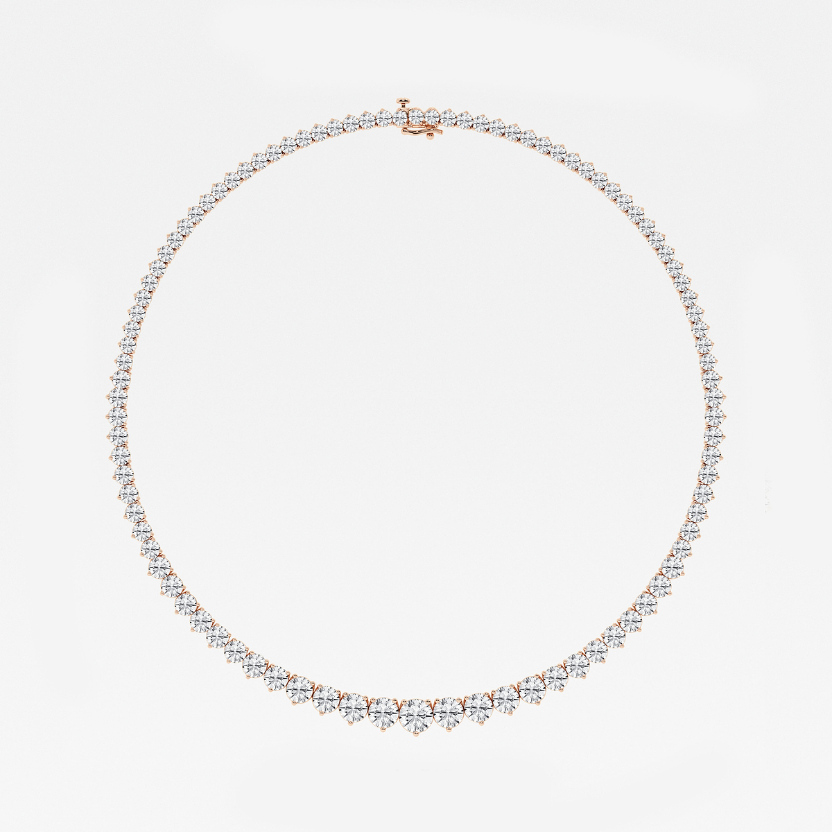 Additional Image 3 for  40 ctw Round Lab Grown Diamond Graduated Riviera Necklace