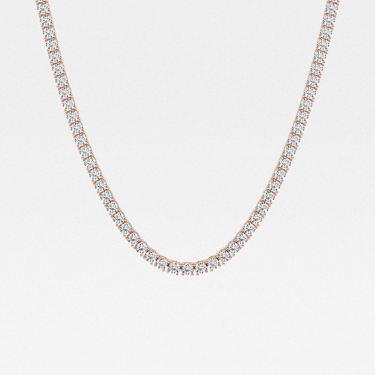 40 ctw Round Lab Grown Diamond Four-Prong Tennis Necklace