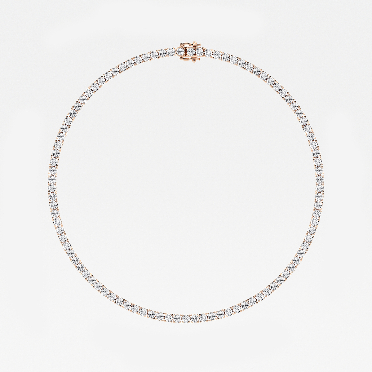 Additional Image 3 for  40 ctw Round Lab Grown Diamond Four-Prong Tennis Necklace