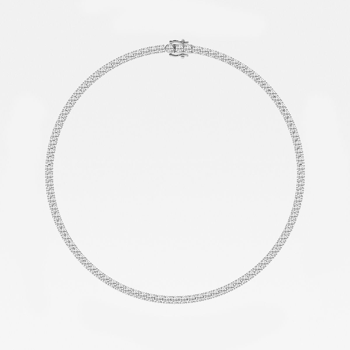 24 ctw Round Lab Grown Diamond Tennis Necklace 14K White Gold, F, VS2