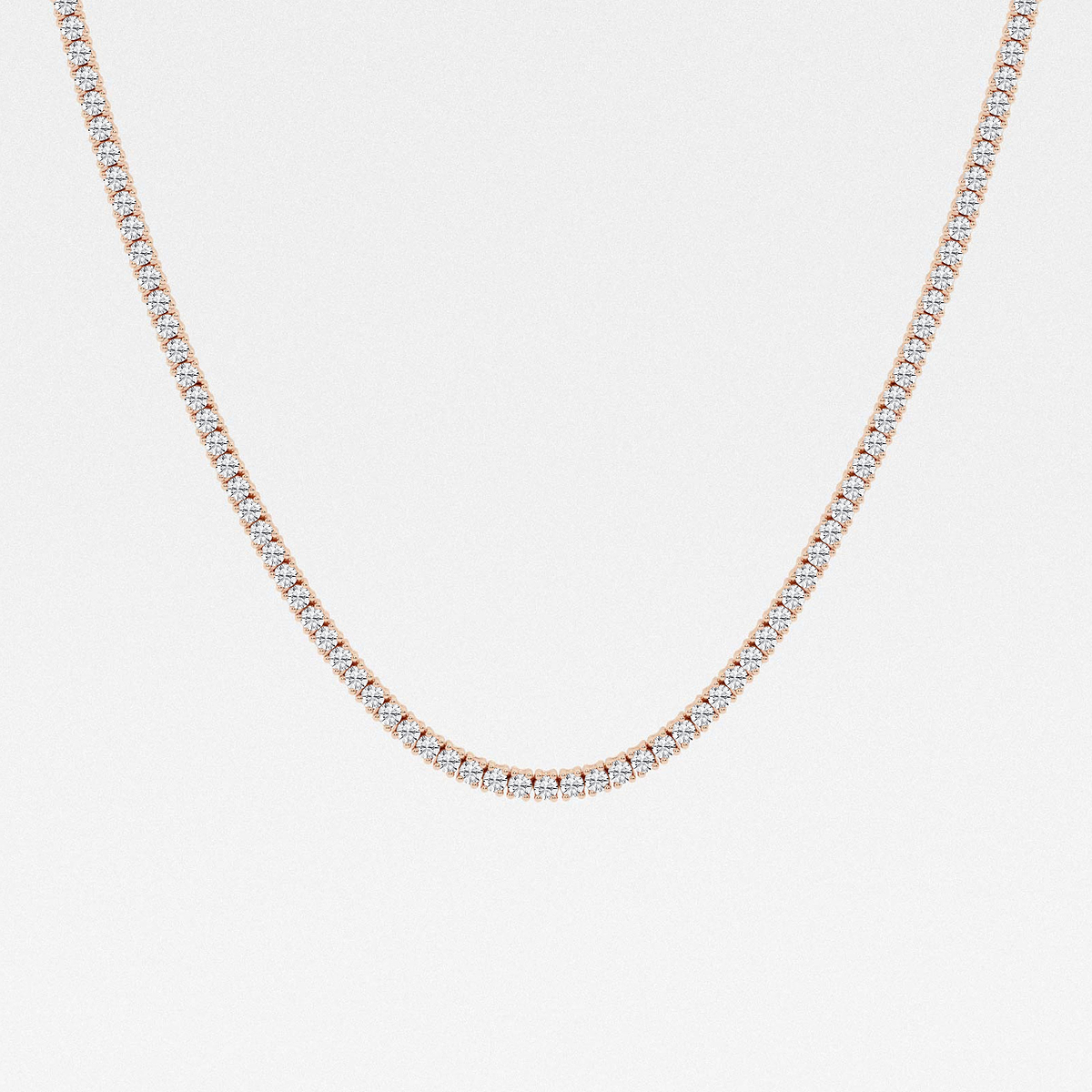 5 ctw Round Lab Grown Diamond Four Prong Tennis Necklace