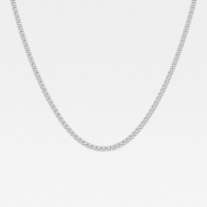Four Prong Round Tennis Necklace