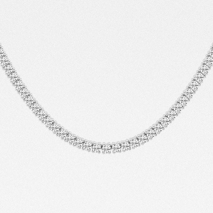 Four Prong Round Tennis Necklace