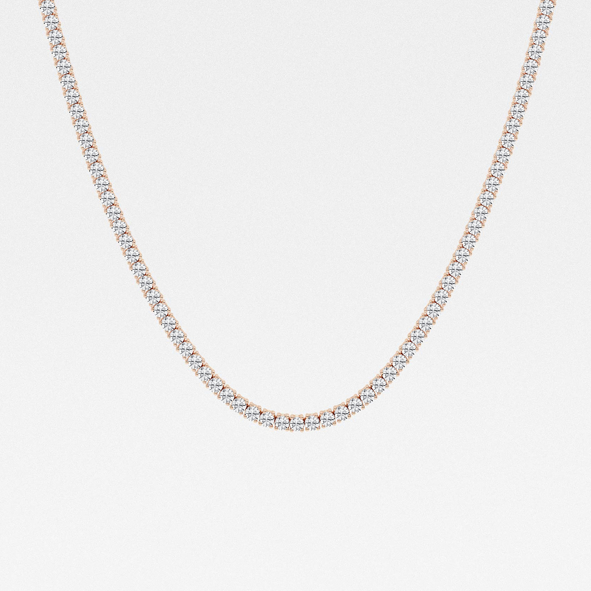 10 ctw Round Lab Grown Diamond Four-Prong Tennis Necklace
