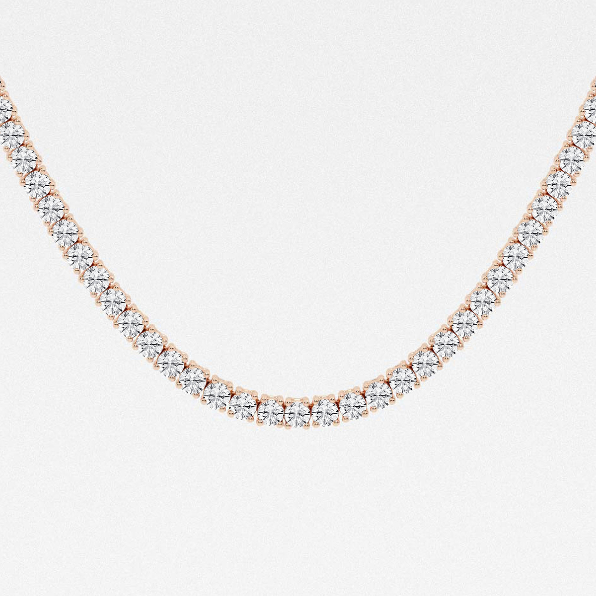 Additional Image 1 for  10 ctw Round Lab Grown Diamond Four-Prong Tennis Necklace