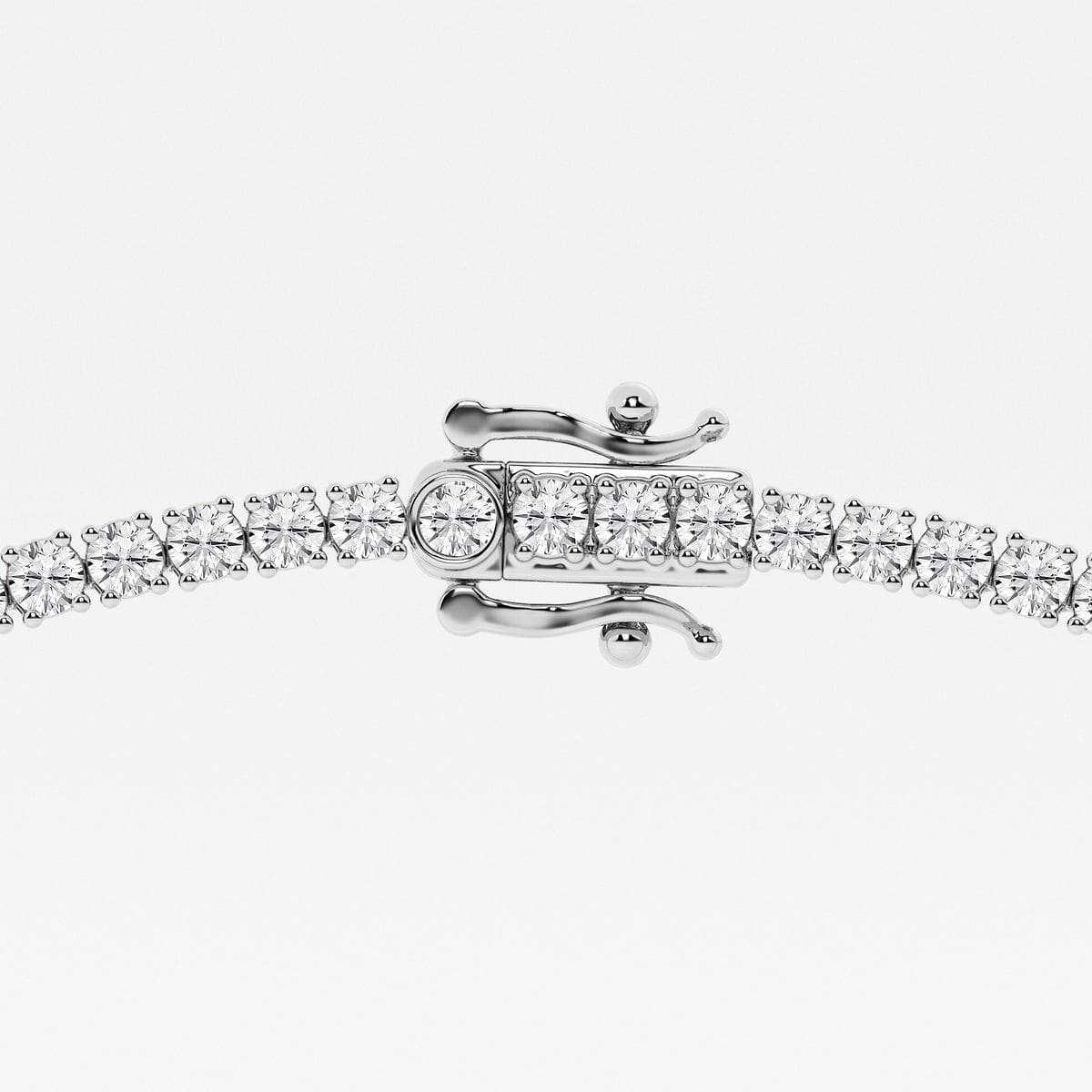 11 ctw Round Lab Grown Diamond Four Prong Tennis Fashion Necklace - 16 Inches 14K White Gold, FG, VS2+