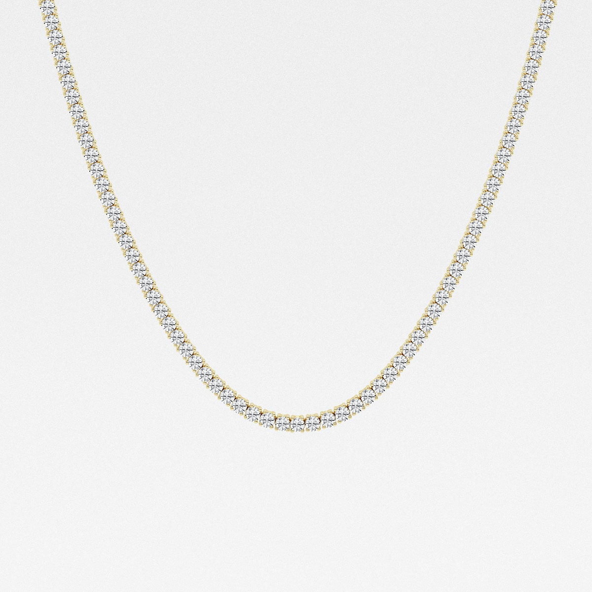 10 ctw Round Lab Grown Diamond Four-Prong Tennis Necklace