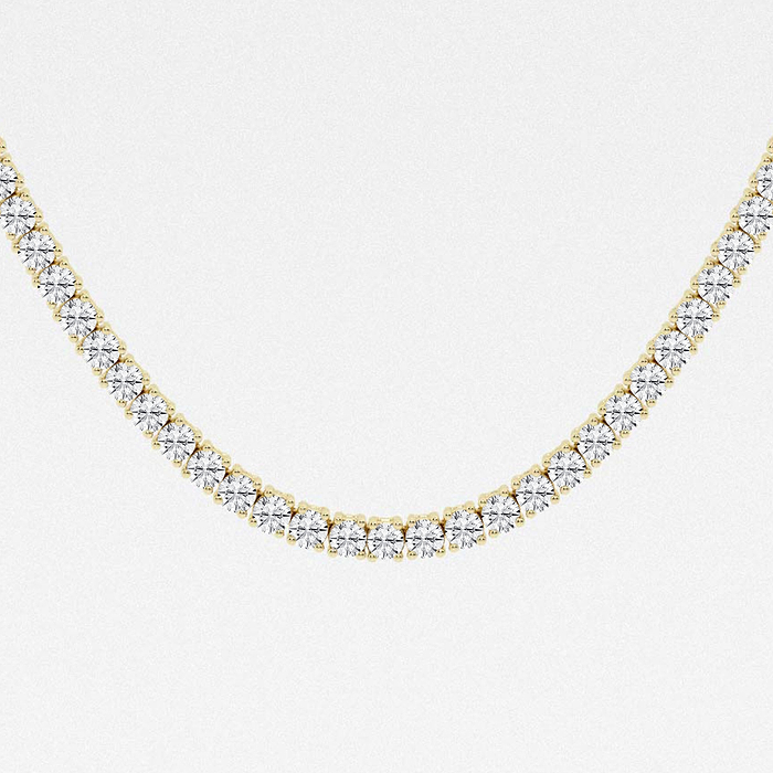 Riviera Necklace - 10 ctw Round Lab Grown Diamond Four-Prong Tennis Necklace