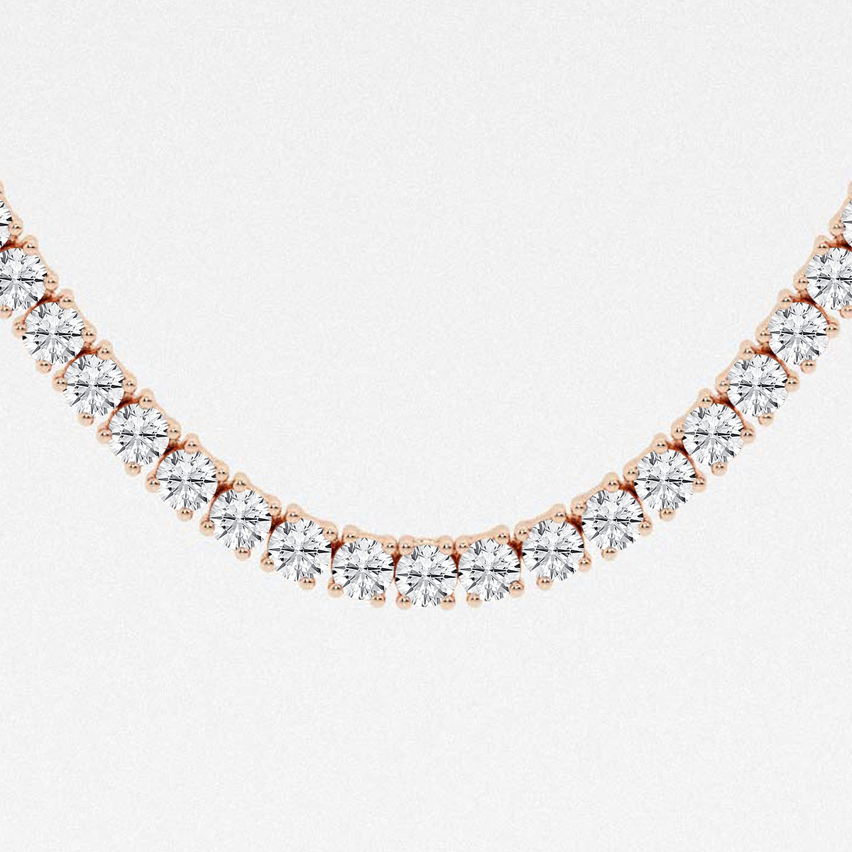 Additional Image 1 for  15 ctw Round Lab Grown Diamond Four-Prong Tennis Necklace