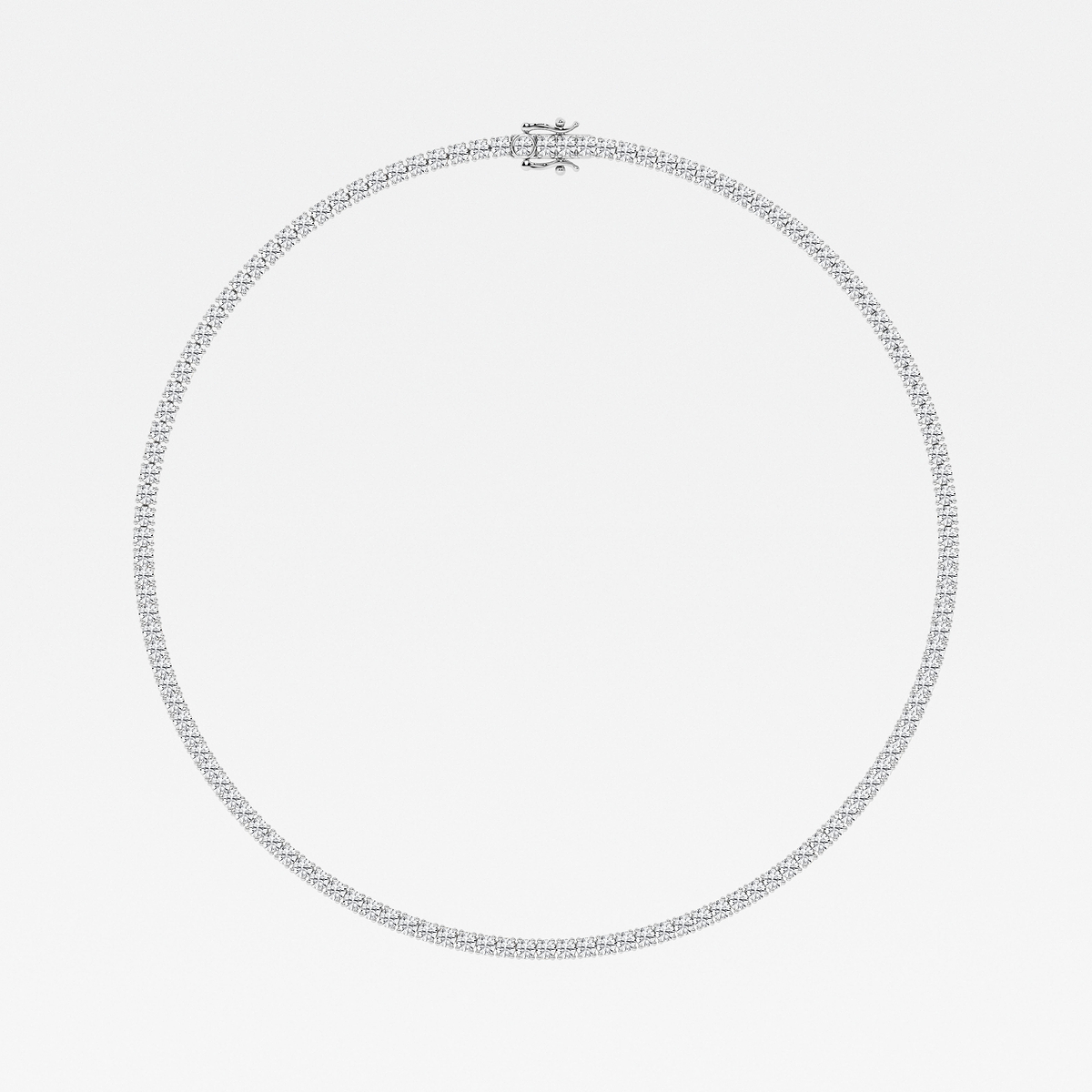 Additional Image 3 for  20 ctw Round Lab Grown Diamond Four-Prong Tennis Necklace