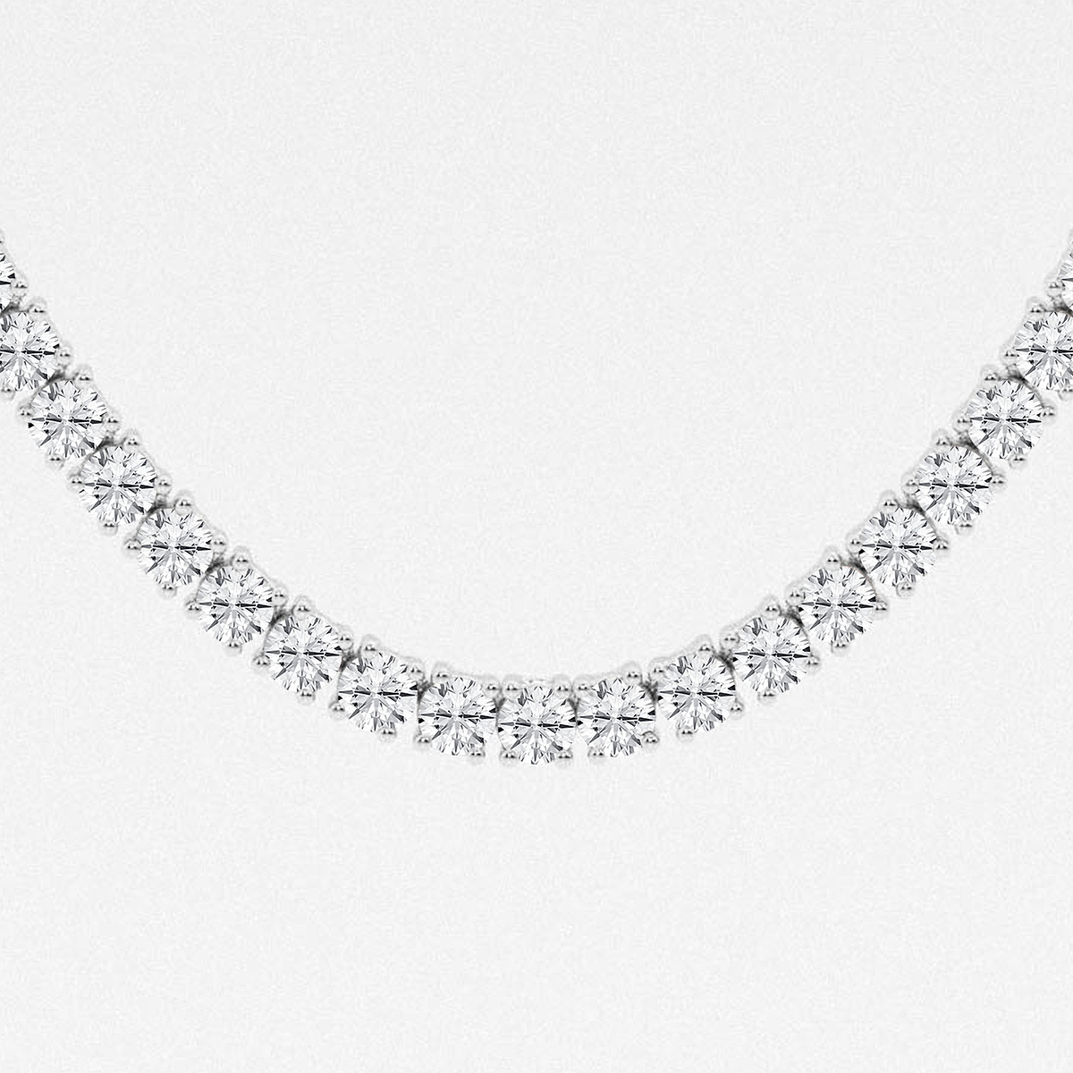 Additional Image 1 for  20 ctw Round Lab Grown Diamond Four-Prong Tennis Necklace