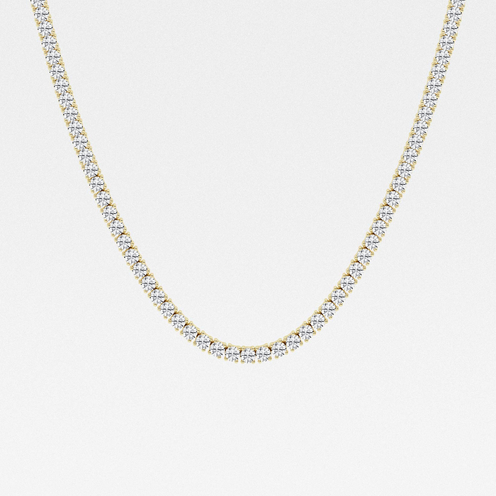 ミルク 15 ctw Round Lab Grown Diamond Tennis Necklace 14K Yellow