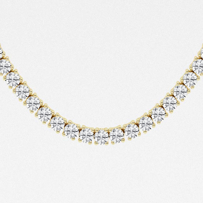 Riviera Necklace - 15 ctw Round Lab Grown Diamond Four-Prong Tennis Necklace
