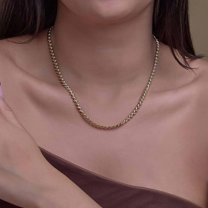 Plain Gold Link Necklace