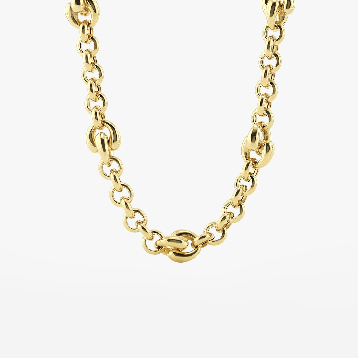 Additional Image 1 for  Plain Gold Link Necklace