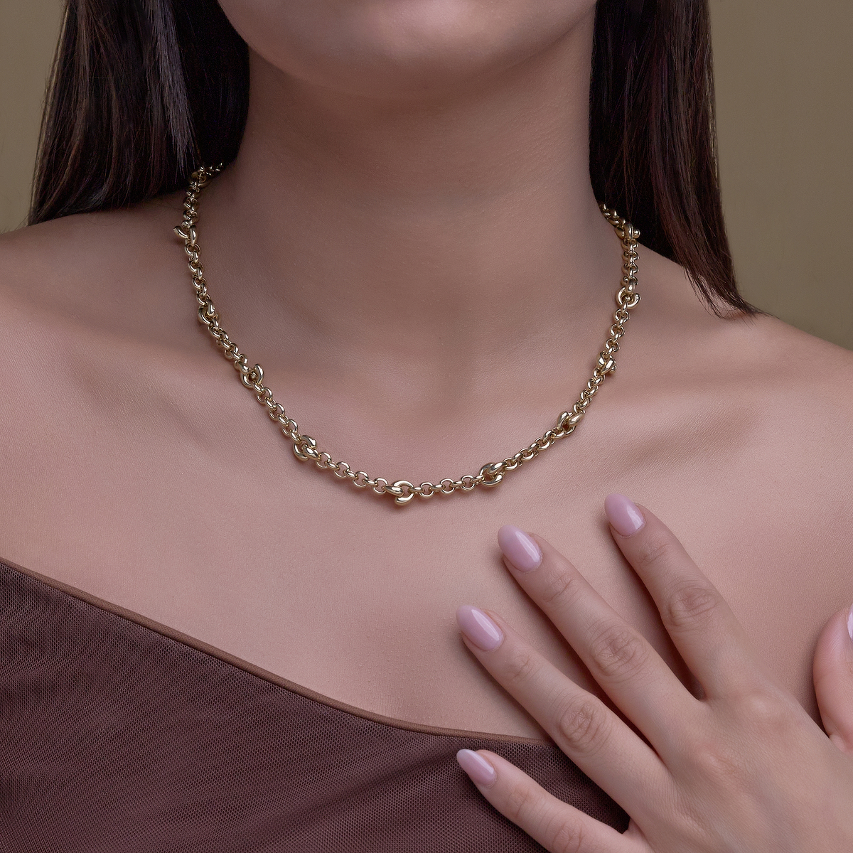 Plain Gold Link Necklace