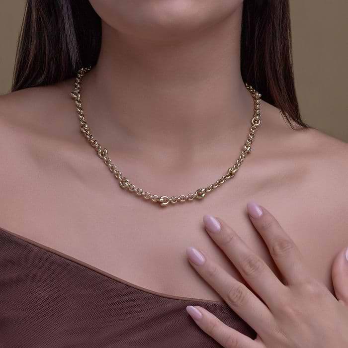 Plain Gold Link Necklace