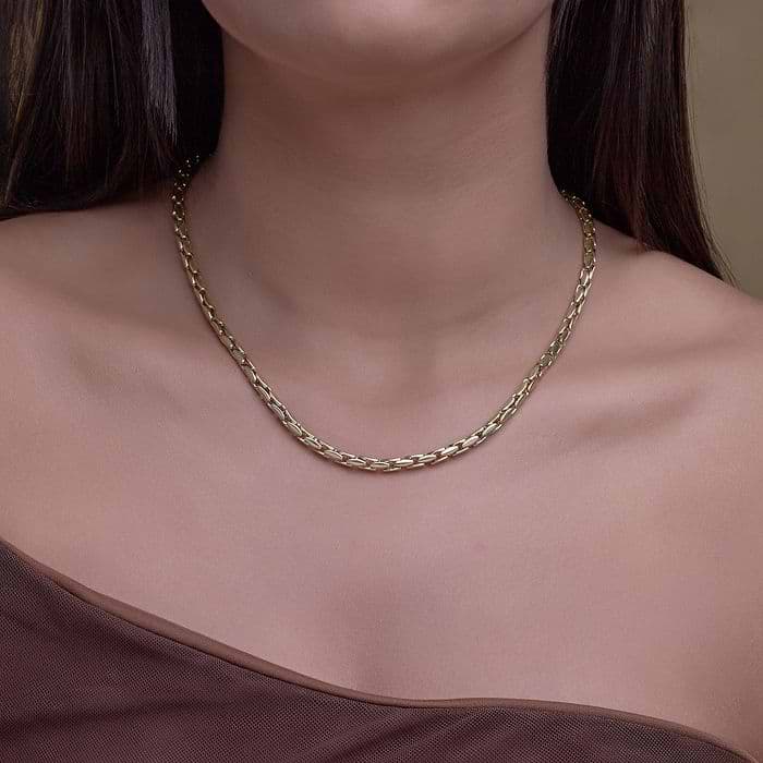 Plain Gold Link Necklace