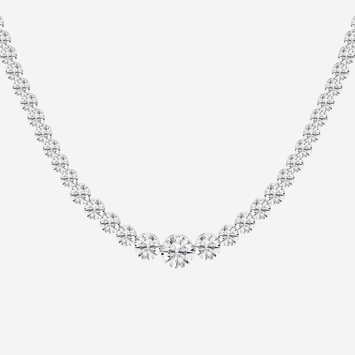 Boundless Riviera Necklace 14K White Gold, F, VS2