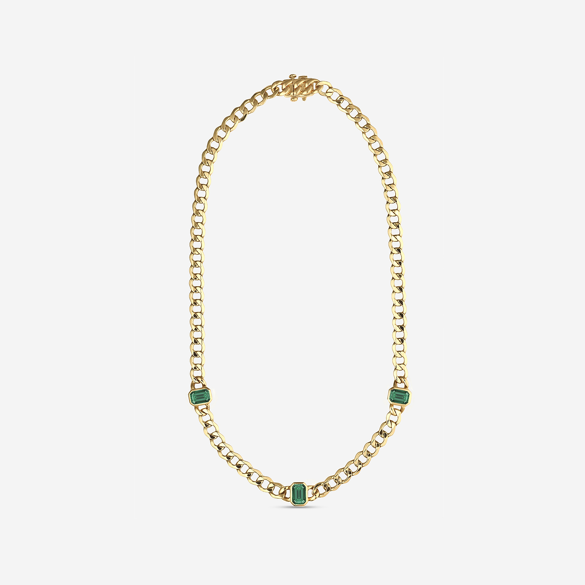 Additional Image 3 for  9x6 mm Emerald Cut Lab Grown Emerald Necklace