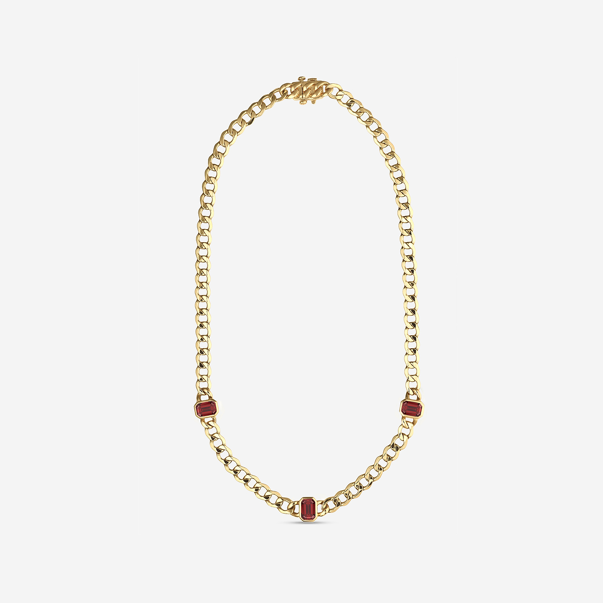 Additional Image 3 for  9x6 mm Emerald Cut Lab Grown Ruby Necklace