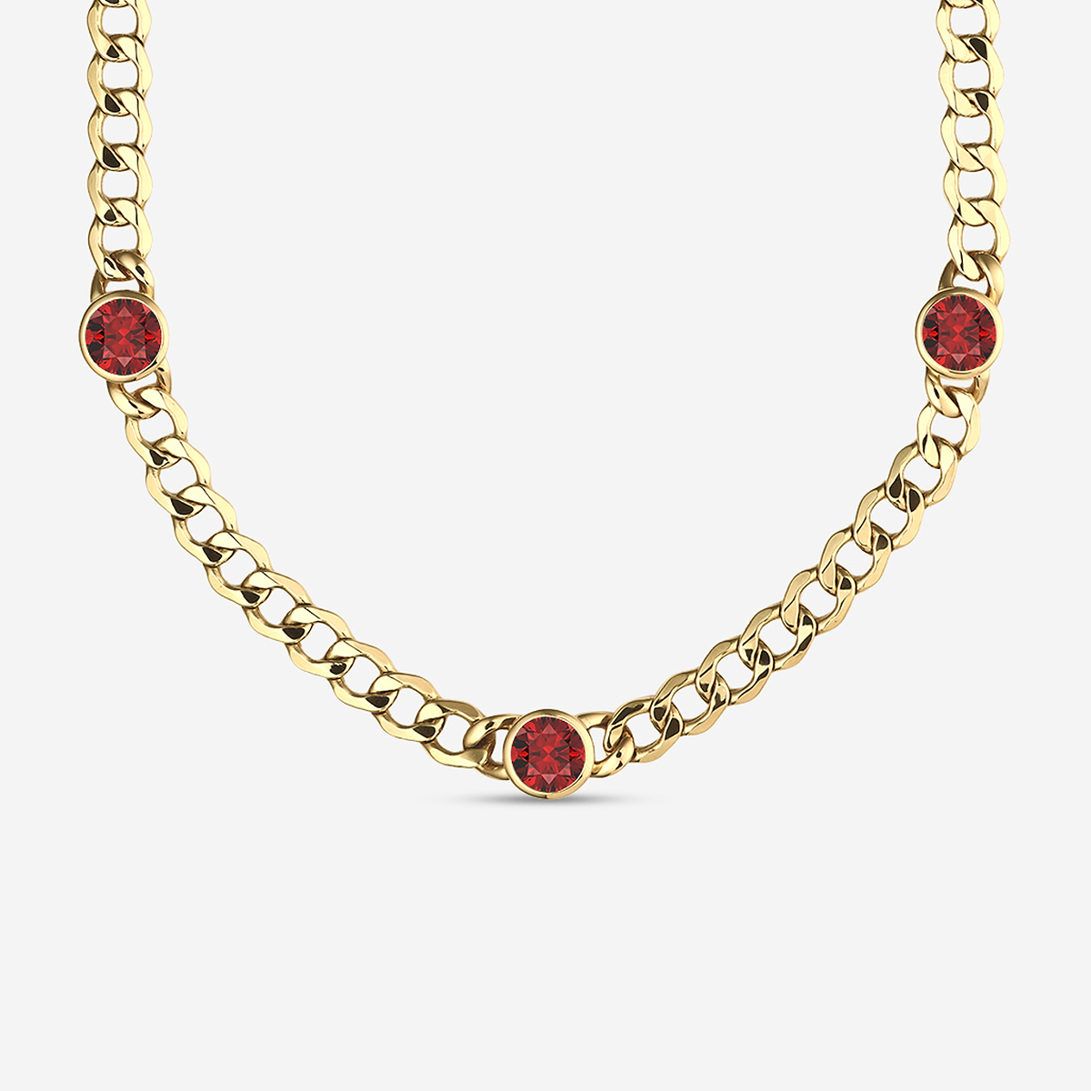 Additional Image 1 for  8 mm Round Cut Lab Grown Ruby Necklace