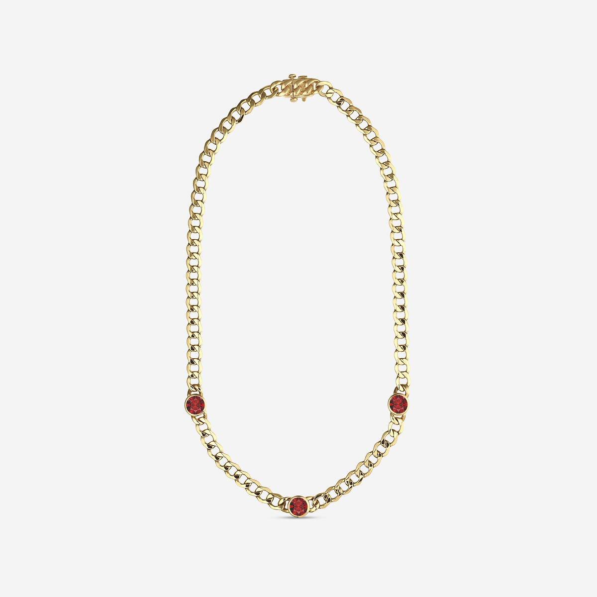 Additional Image 3 for  8 mm Round Cut Lab Grown Ruby Necklace