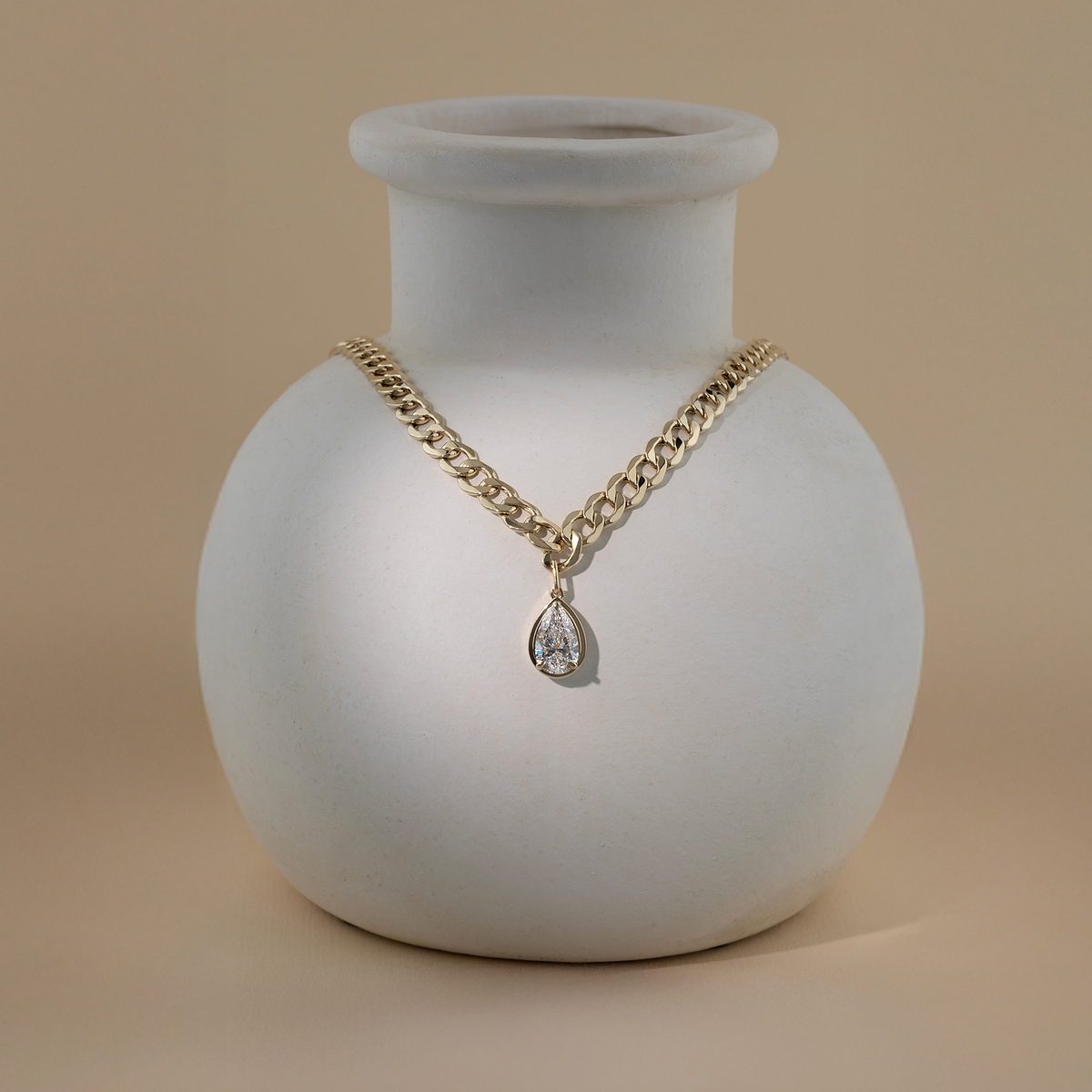 Additional Image 2 for  3 ctw Pear Lab Grown Diamond Solitaire Necklace