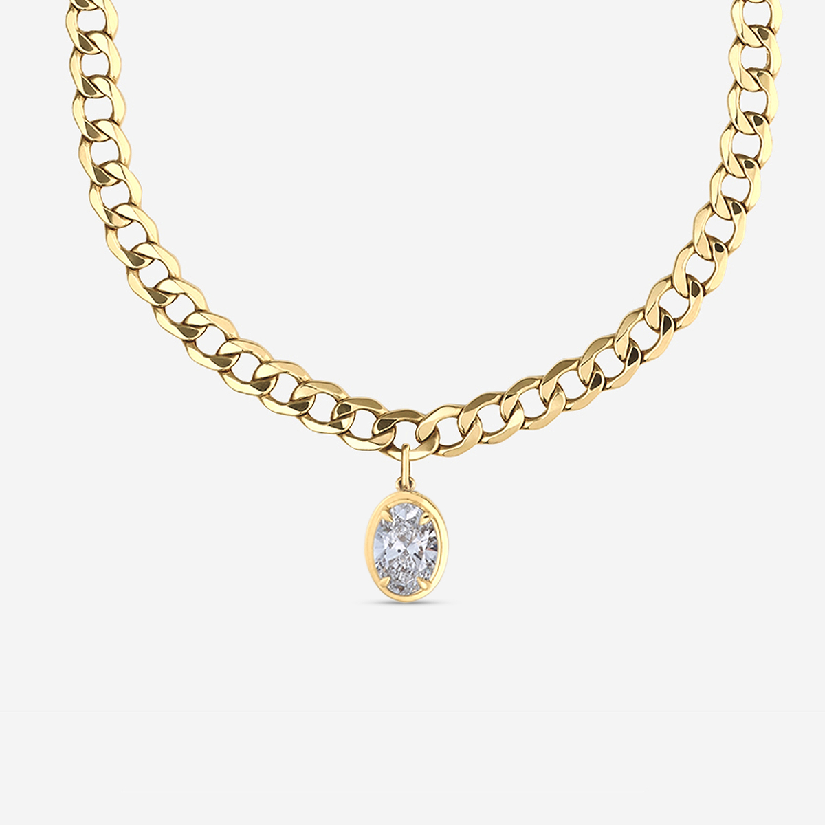 Additional Image 1 for  3 ctw Oval Lab Grown Diamond Solitaire Necklace