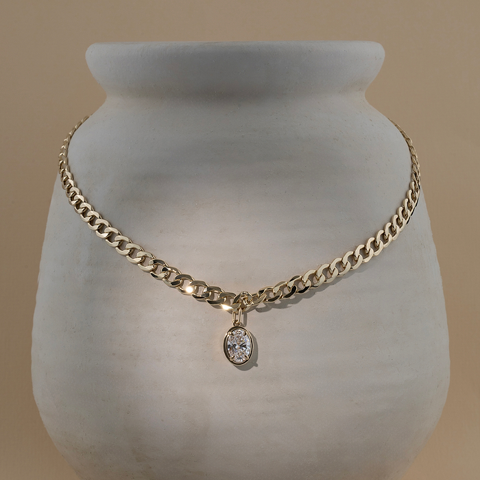 Oval Solitaire Necklace