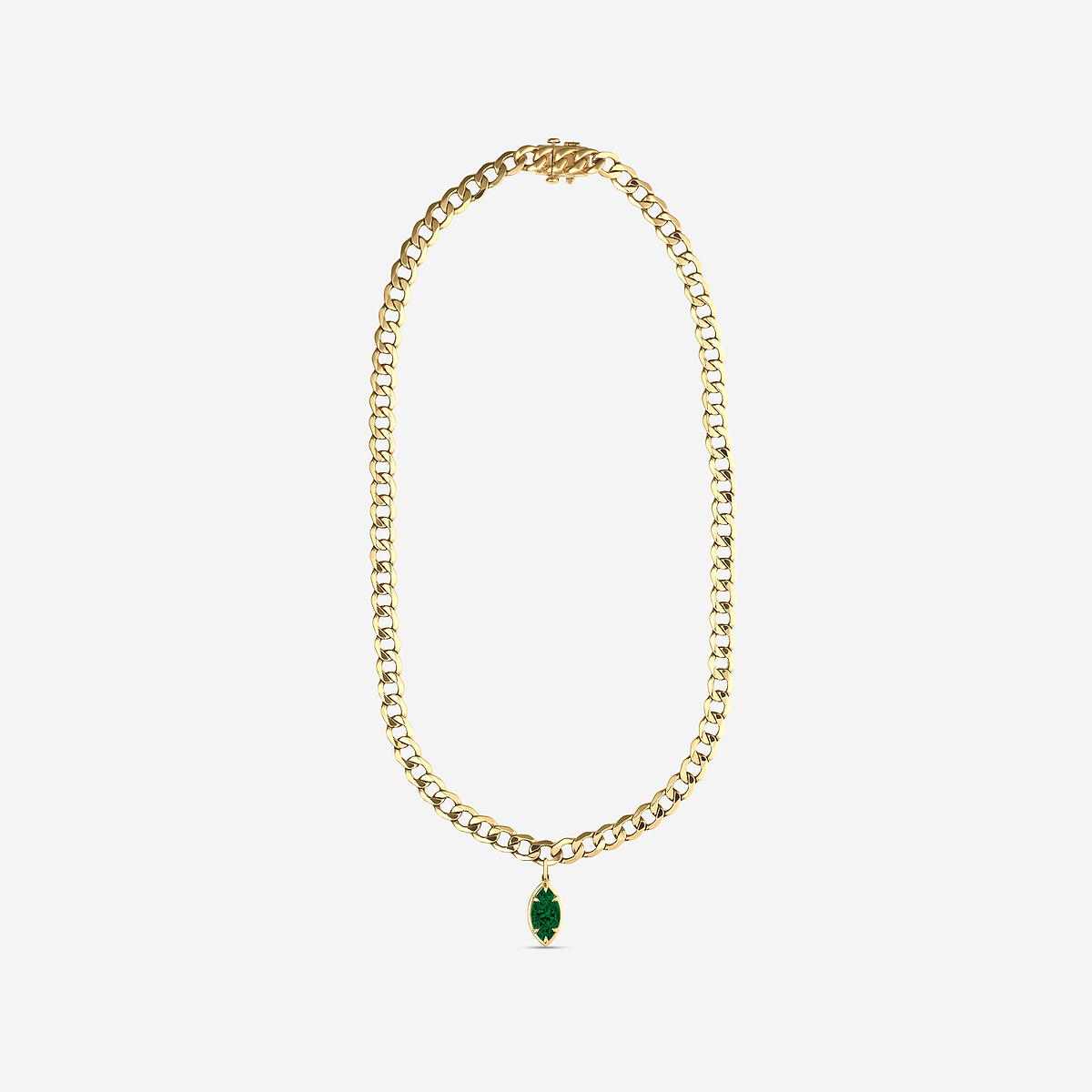 Additional Image 3 for  15x8 mm Marquise Cut Lab Grown Emerald Solitaire Necklace
