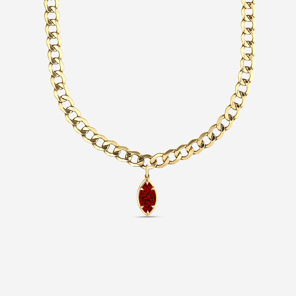 15x8 mm Marquise Cut Lab Grown Ruby Solitaire Necklace