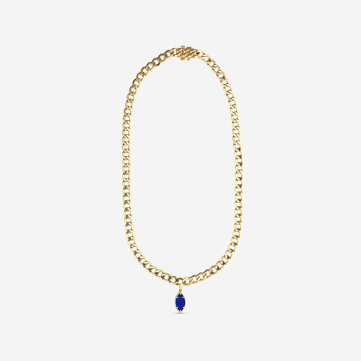 Additional Image 3 for  15x8 mm Marquise Cut Lab Grown Sapphire Solitaire Necklace