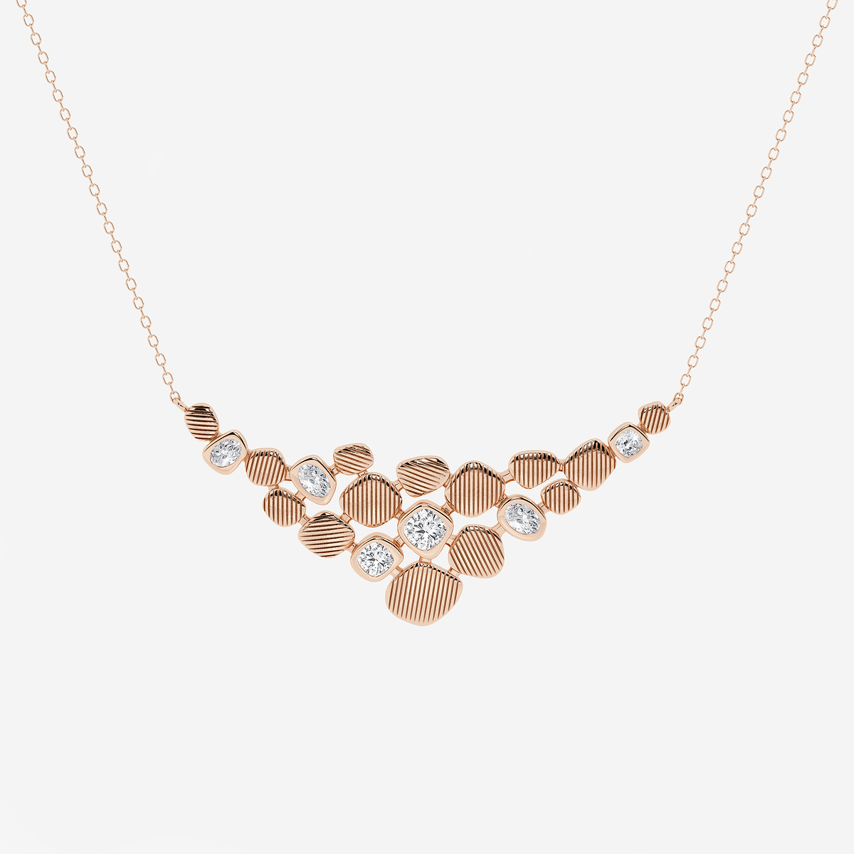 1 ctw Multi-Shape Lab Grown Diamond Pebbles Necklace