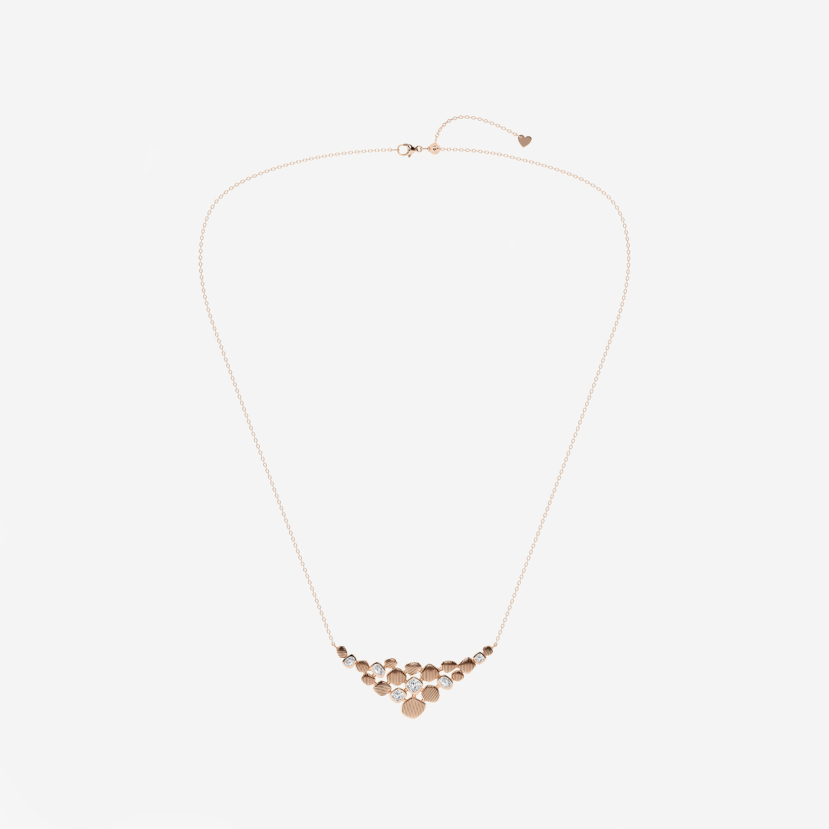 Additional Image 3 for  1 ctw Multi-Shape Lab Grown Diamond Pebbles Necklace