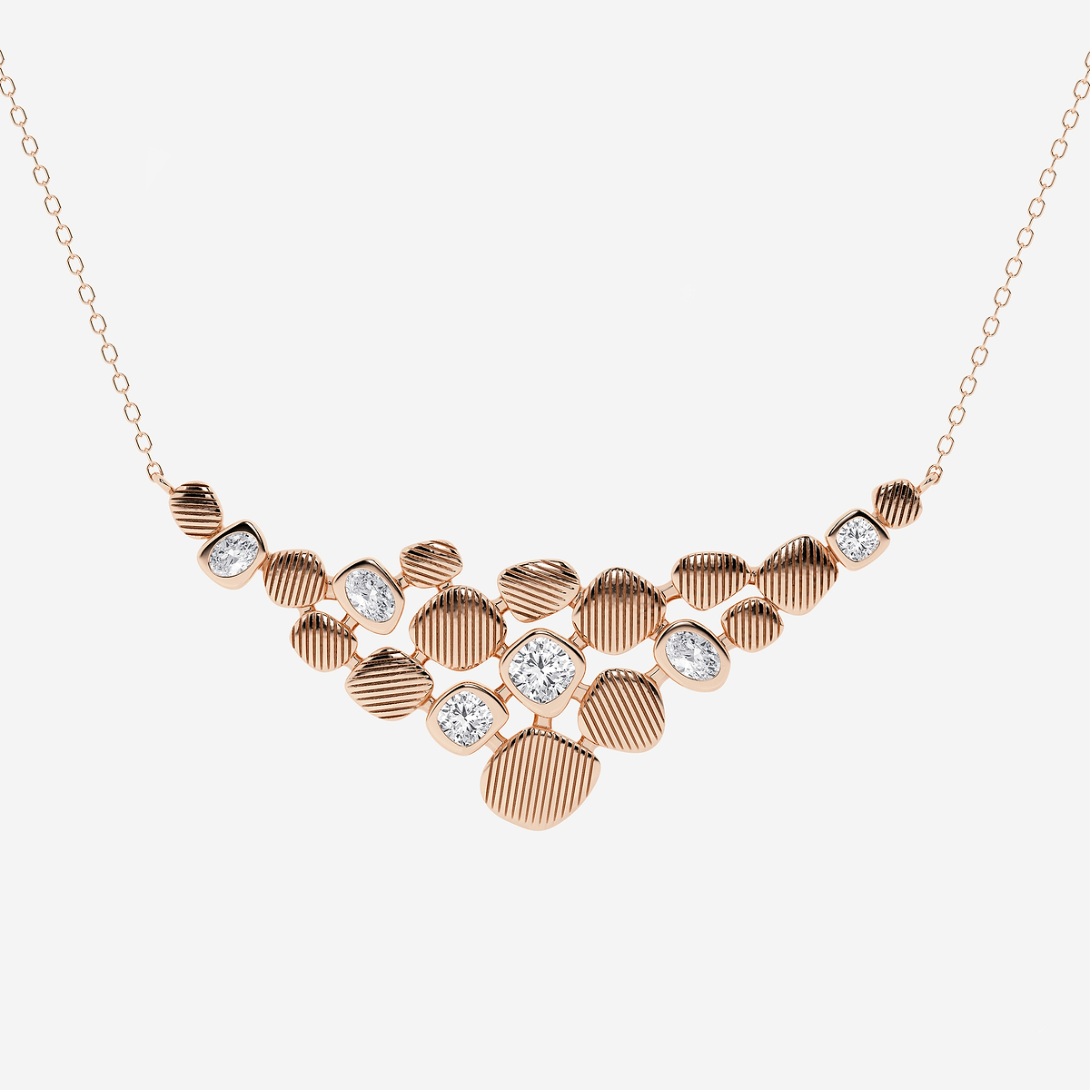 Additional Image 1 for  1 ctw Multi-Shape Lab Grown Diamond Pebbles Necklace