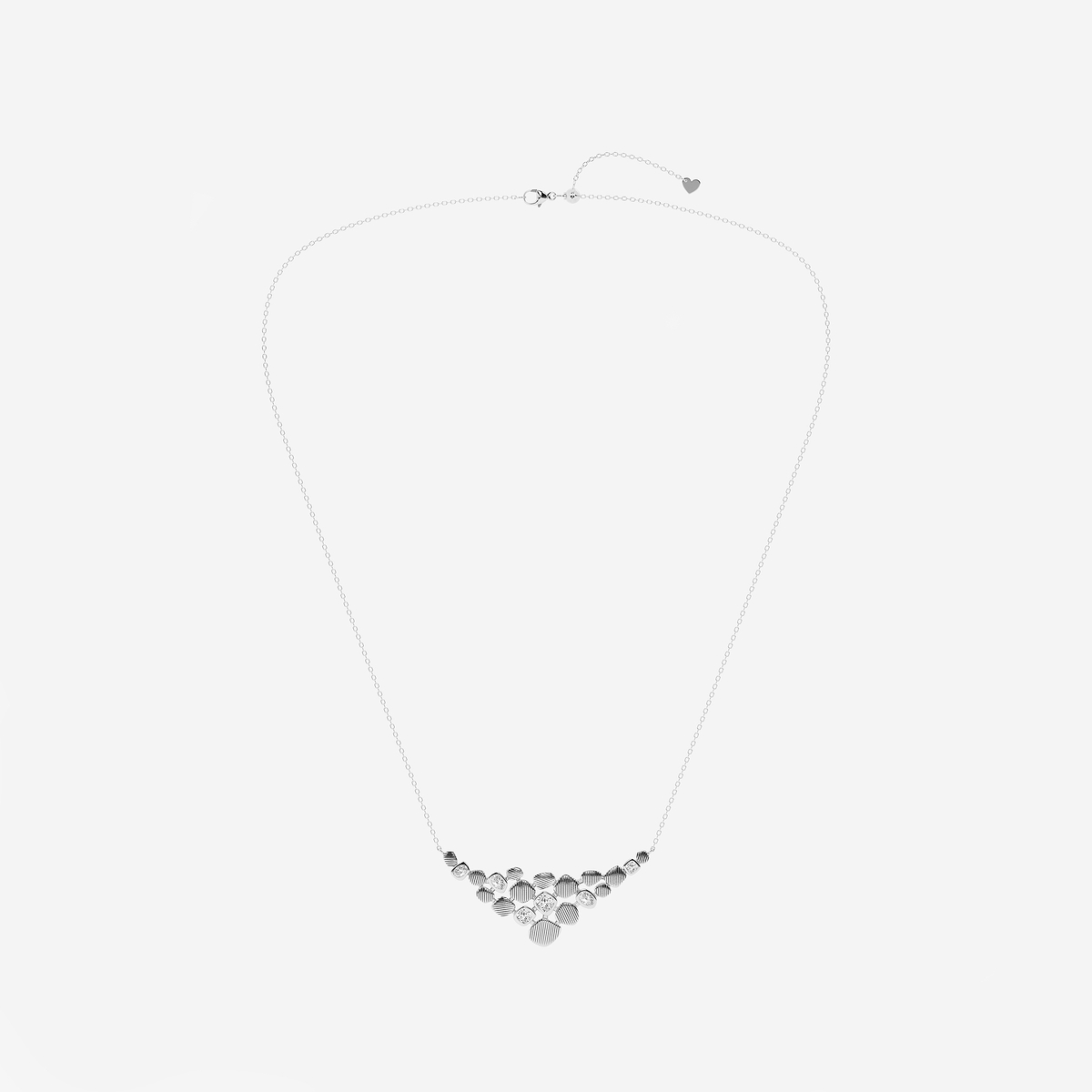 Additional Image 3 for  1 ctw Multi-Shape Lab Grown Diamond Pebbles Necklace