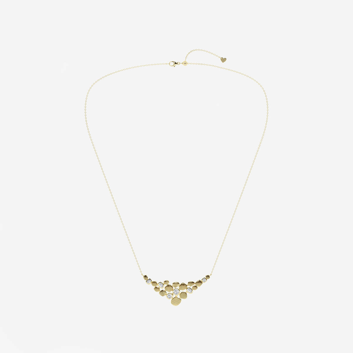 Additional Image 3 for  1 ctw Multi-Shape Lab Grown Diamond Pebbles Necklace