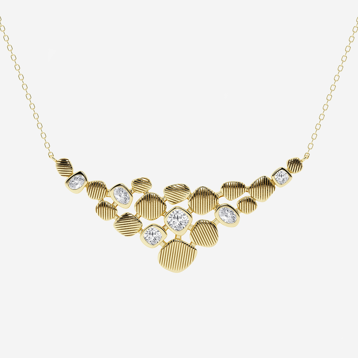 Additional Image 1 for  1 ctw Multi-Shape Lab Grown Diamond Pebbles Necklace
