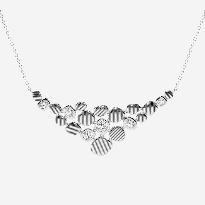 Multi-Shape Pebbles - 1 ctw Multi-Shape Lab Grown Diamond Pebbles Necklace