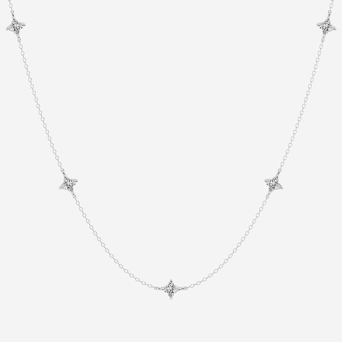 Muse - Five Station Floral Cut Necklace