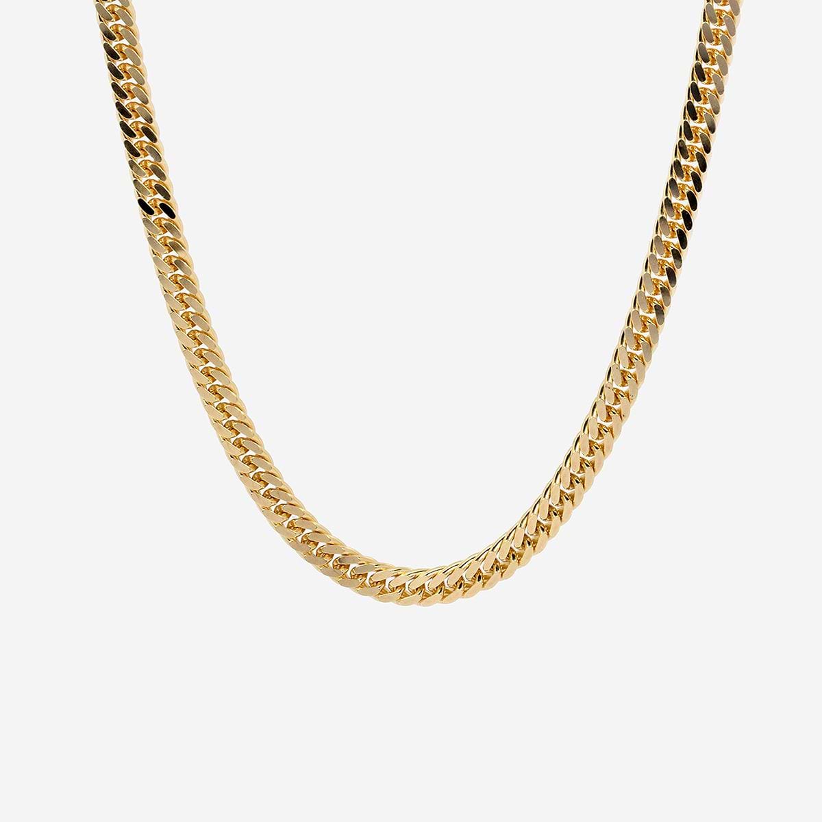 Plain Gold Curb Link Necklace 14K Yellow Gold